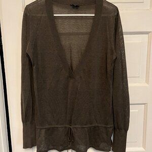 Theory drop waist linen/silk sweater size M